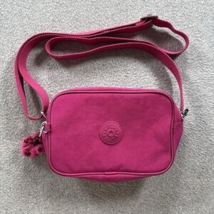 KIPLING Pink Small Zipper Bag Purse pink‎ Crossbody Monkey Tag